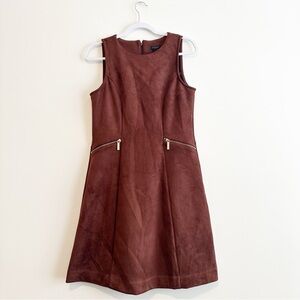 Ann Taylor Chocolate Brown Faix Suede Mini Dress Sz 6